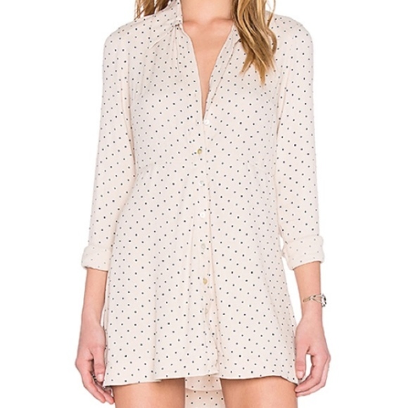 Free People Dresses & Skirts - Free People This Town Button Down Shirt Dress Rare